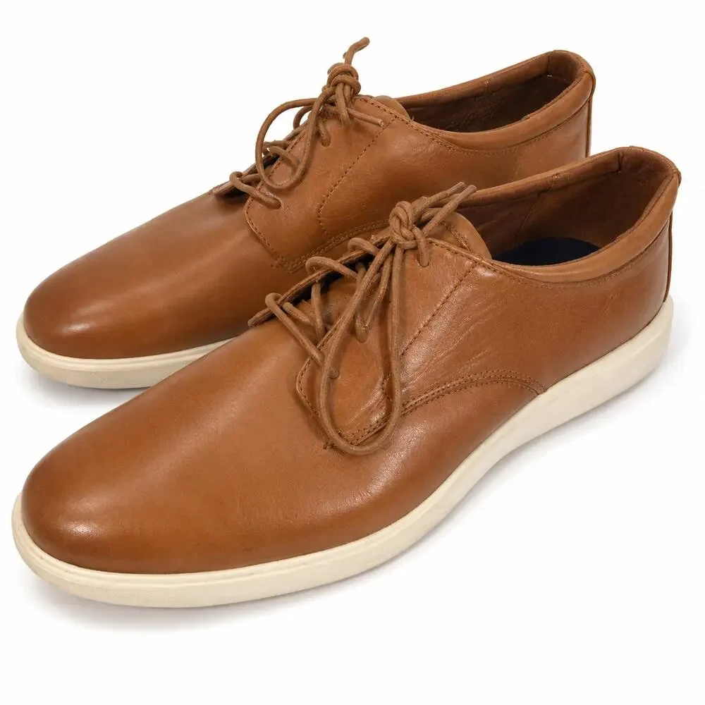 Cole Haan Grand Plus Essex Tan Leather Oxford Sneakers Mens 12M Brown Shoes